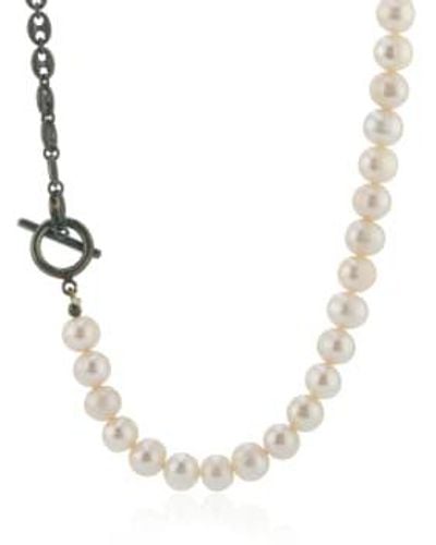 CollardManson Collar perlas - Gris
