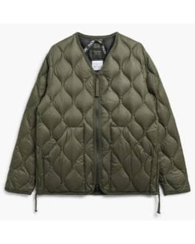 Taion Unisex soft shell military zip v -chok down jacket - Verde