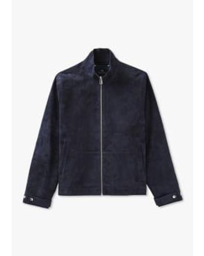 Paul Smith S Suede Bomber Jacket - Blue