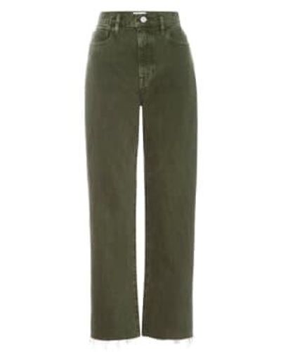 FRAME Le Jane Crop Stoned Fatigue Khaki Jeans - Verde