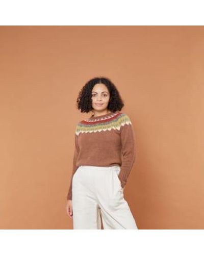 Donna Wilson Helga Yoke Sweater Hazelnut - Arancione