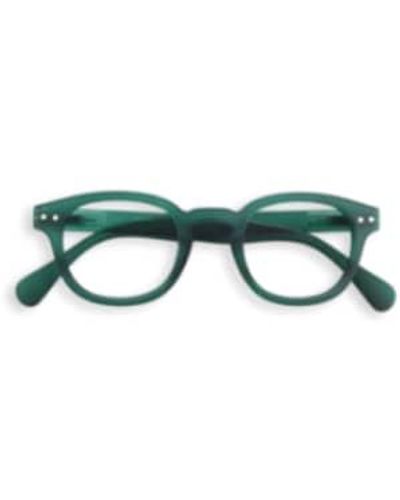 Izipizi Frame Shape C Reading Glasses In Crystal 1 + - Green