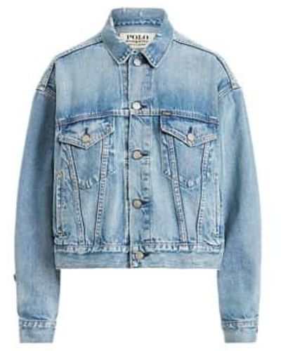 Ralph Lauren Over Sized Cropped Trucker Jacket - Blu