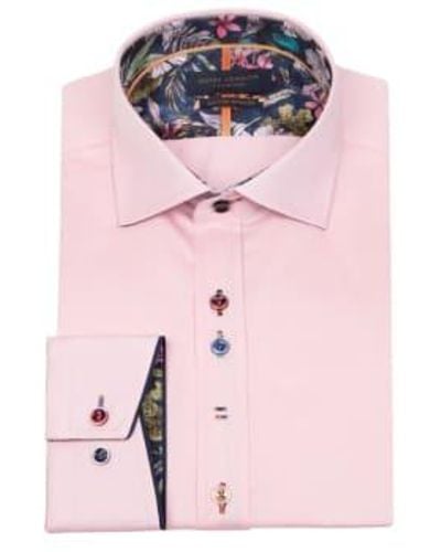 Guide London Leafy Charm L/s Plain Shirt L - Pink