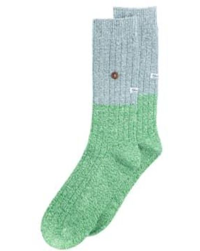 Alfredo Gonzales Grey And Two -color Wool Socks M - Green
