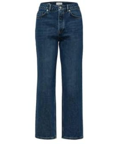 SELECTED Jean Kate High Taille - Bleu
