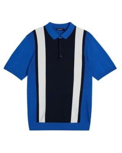 J.Lindeberg T-shirt polo à rayures la marine la marine - Bleu