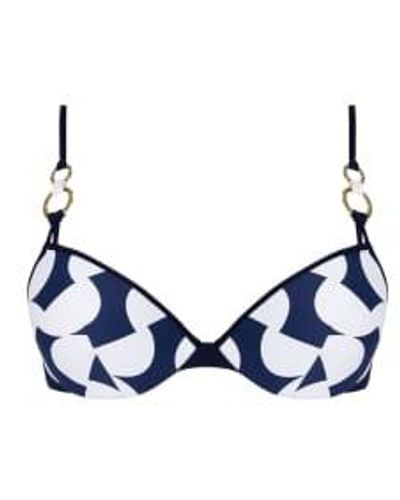 Lise Charmel Croisiere Ever Padded Plunge Bikini Top 32d - Blue