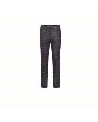 Robell Bella Check 78cm Trousers 18 - Grey