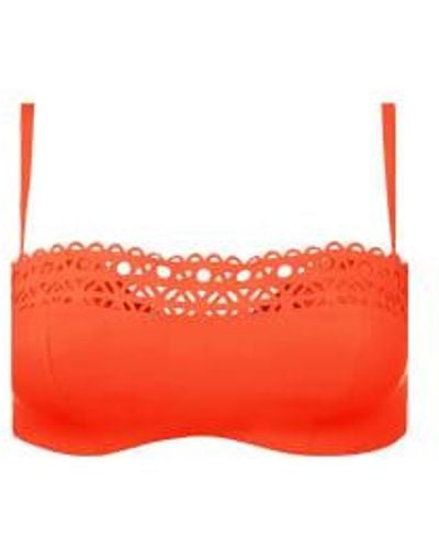 Lise Charmel Ajourage Couture Padded Bikini Top In - Rosso