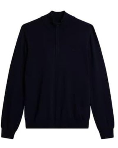 J.Lindeberg Kiyan Quarter Zip Sweater - Blue