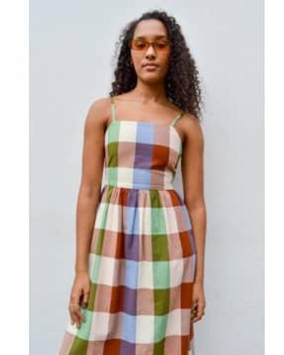 Thinking Mu Paola Multicolour Check Dress - Multicolore