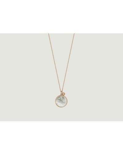 Ginette NY Maria Disc Necklace - White