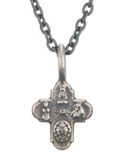 WDTS Tiny Cross Necklace - Metallic