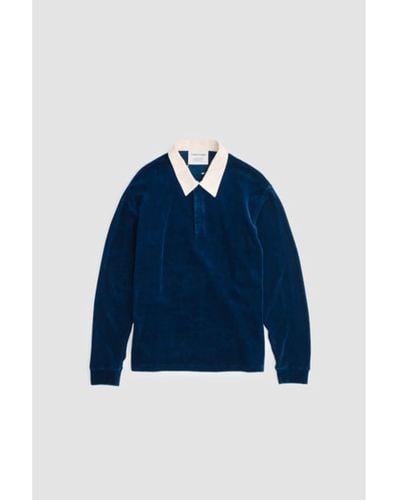 A Kind Of Guise Rayk Rugby Shirt Petrol Velvet - Blue