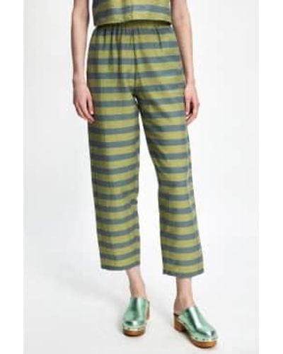 Rita Row Multi Striped Kronk Straight Trousers - Green