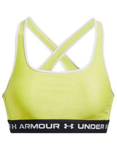 Under Armour Top Mid Crossback Sports Bra Donna Yellowwhite - Giallo