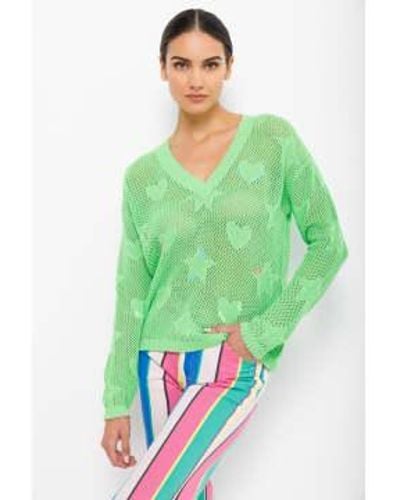 Lisa Todd Lime Crush Cotton Jumper Small - Green