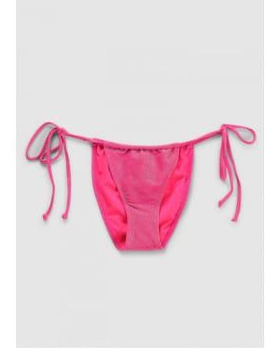 GOOD AMERICAN Braguita de bikini con lazos pequeños y brillantes en rosa knockout