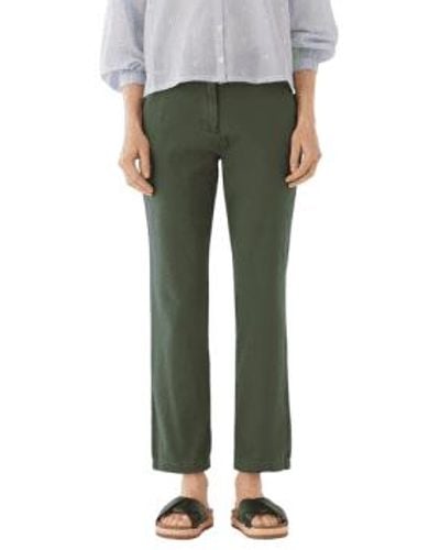 Nice Things Pantalones algodón chino color caqui - Verde