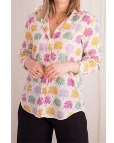 Hartford Coraz Shirt In Palm Print - Rosa