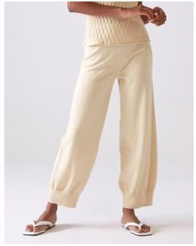 Diarte Dansu Knitted Pants In Vanilla Cotton - Natural