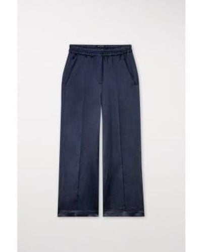 Luisa Cerano Elasticated Waist Crop Leg Trousers Size 12 Col - Blu