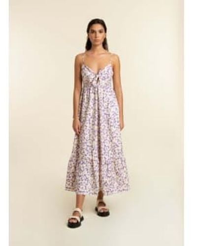 FRNCH Lilac Strappy Dress With Bow - Neutro