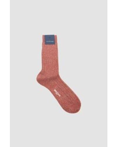 Bresciani Cotton Micromouline Short Socks Granata M - White