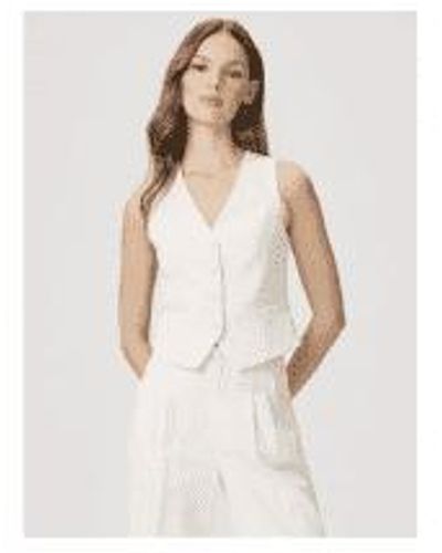 PAIGE Iris Sleeveless Waistcoat Vest Size: 8, Col: - White
