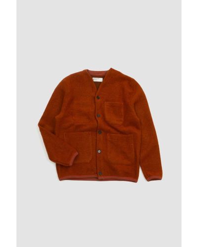 Universal Works Cardigan lana lana naranja - Marrón