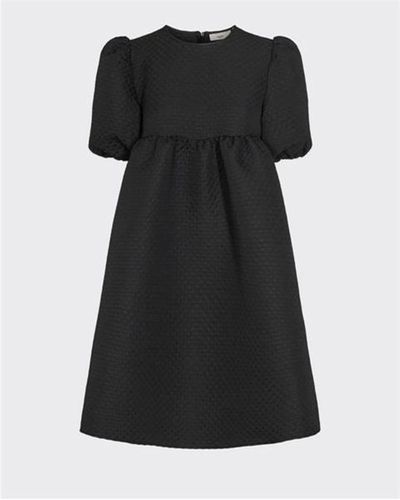 Minimum Cily Midi Volume Dress Puff Shoulders - Black