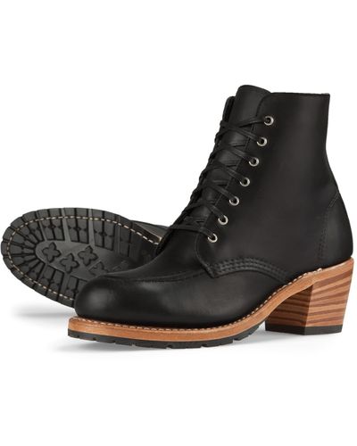 Red Wing Clara Heeled Boundary Leather Boot - Black
