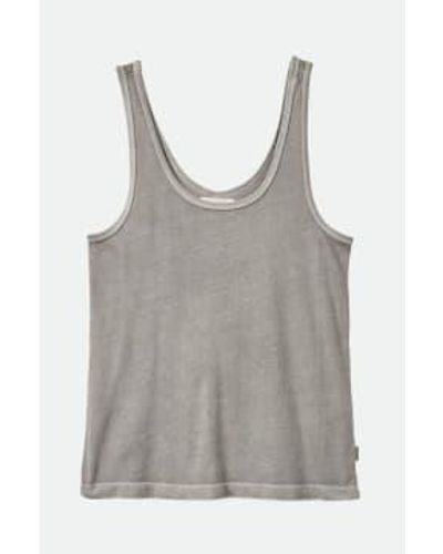 Brixton Carefree Washed Dyed Scoop Neck Tank Top Xs - Gray