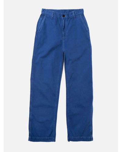 Nudie Jeans Wendy Herringbone Trousers - Blue