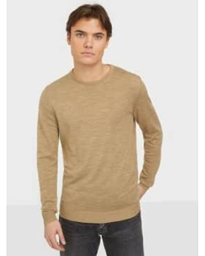 SELECTED Pull Fin Camel Pour Homme - Multicolore