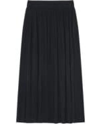 Grace & Mila Luz Shimmer Pleated Long Skirt S - Black