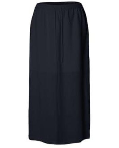 SELECTED Slfviva Dark Sapphire Ankle Skirt - Blu