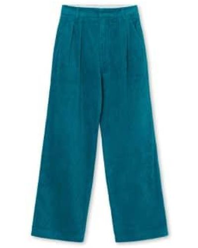 GRAUMANN Pantalon lia en velours côtelé - Bleu