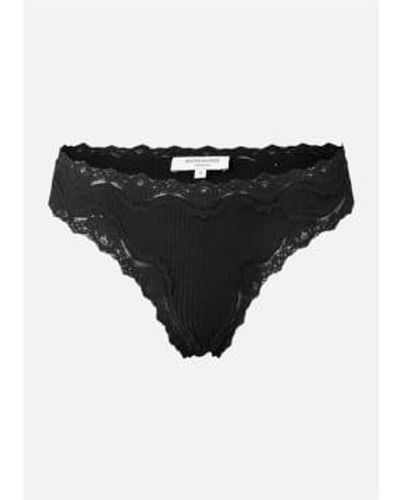 Rosemunde Silk Hipster With Lace - Nero