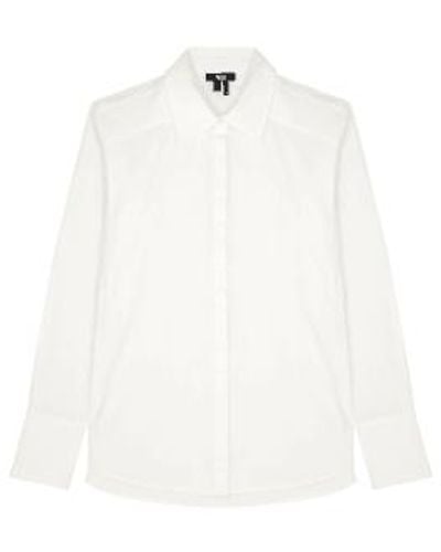 PAIGE Clemence Low Side Cut Shirt Size: S, Col: L - White