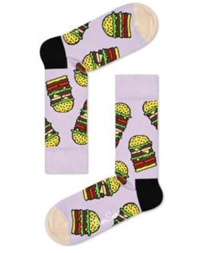 Happy Socks Calcetines hamburguesas moradas ligeras - Multicolor