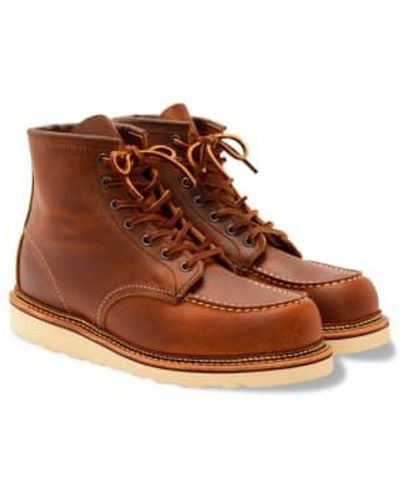 Red Wing Wing Shoes 1907 6 Moc Toe Leather Boot Copper Rough And Tough - Marrone