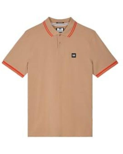 Weekend Offender Levanto Polo With Contrasting Tipping In Pure Orange - Neutro