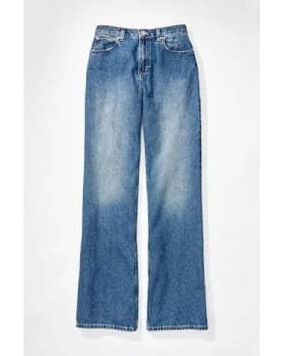 Free People Tinsley Baggy High Rise Jeans Hazey - Blu