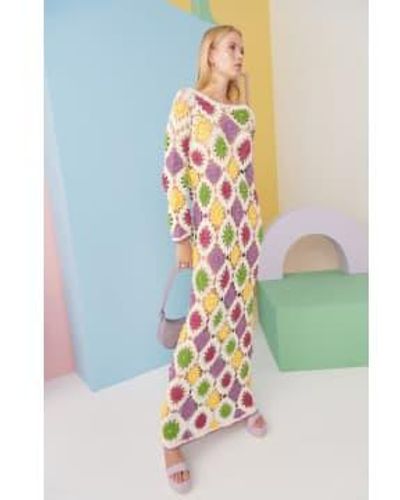 Celiab Nerissa Crochet Maxi Dress M - Multicolour