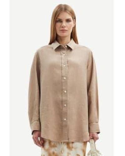 Samsøe & Samsøe Salova Chinchilla Linen Shirt - Marrone