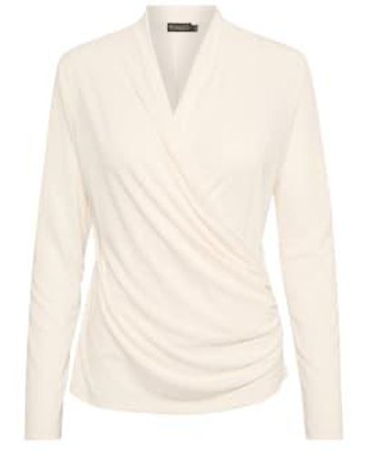 Soaked In Luxury Slcumbine wrap blouse ls - Blanc