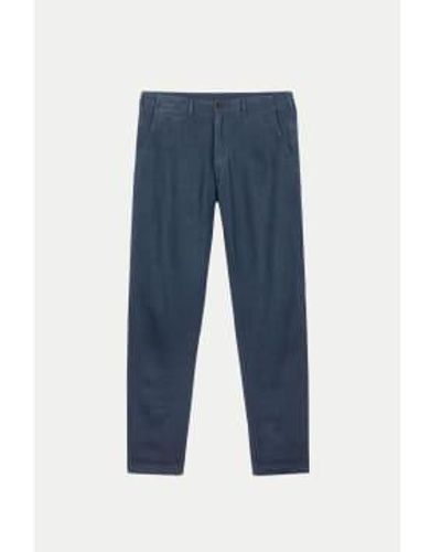 Portuguese Flannel Linen Trousers 4 - Blu