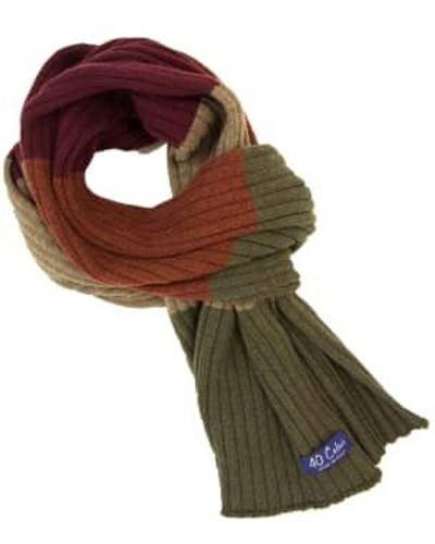 40 Colori Bufanda lana merina color acanalado - Marrón